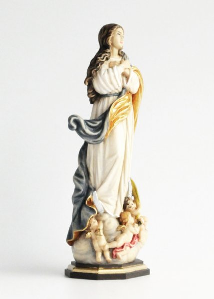 画像2: 木彫り　被昇天の聖母像（無原罪の御宿り）カラー 17.5cm　 (2)