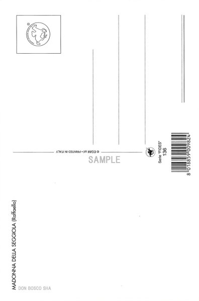 画像2: ポストカード　小椅子の聖母子（ラファエロ）FIDES136(※5枚セット) (2)