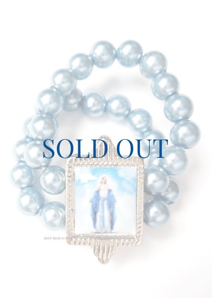 画像1: 指輪　テグス　パール調　無原罪の聖母　ブルー (1)