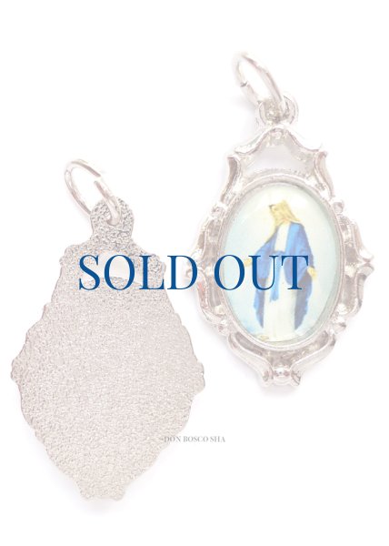 画像1: メダイ　無原罪の聖母　カラー・額縁風・銀色 (1)