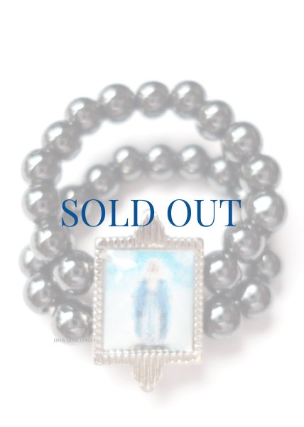 画像1: 指輪　テグス　ヘマタイト調　無原罪の聖母　黒　NB (1)