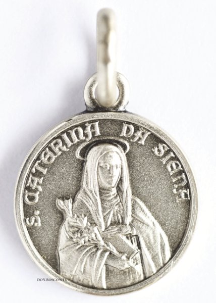 画像2: メダイ シルバー925 シエナの聖カタリナ 12mm【返品不可商品】 (2)