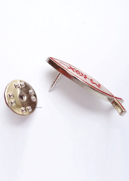 画像2: ピンバッジ　魚型 イクトゥス　赤 (2)