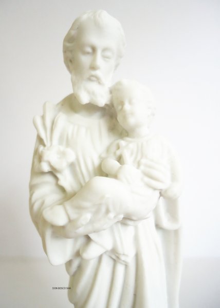 画像6: プラストマーブル製　聖ヨセフと幼子イエス像　約15cm 白 (6)