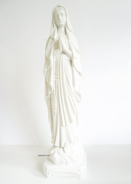 画像1: プラストマーブル製　ルルドの聖母像　25cm 白（414） (1)