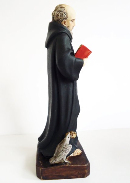 画像2: プラストマーブル製 聖ベネディクト像 約17cm カラー ※店頭在庫1点のみ (2)
