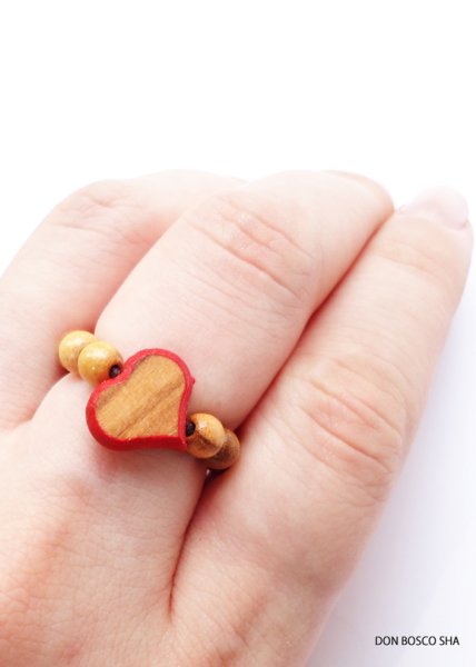 画像4: ★★50％OFF★ ★　指輪 オリーブ木製　ハート（みこころ） (4)