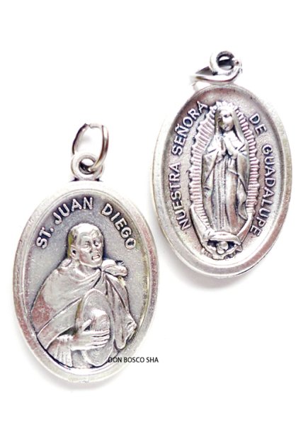 画像1: 両面メダイ　グアダルペの聖母&聖ホァン・ディエゴ (1)