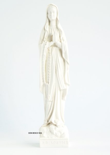 画像1: フランス製(樹脂製)　ルルドの聖母像　白 約20cm (1)