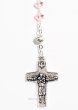 画像5: ロザリオ パール調クリア十字型珠 フランシスコ教皇十字架　ピンク　ご絵付き (5)