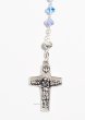 画像5: ロザリオ パール調クリア十字型珠 フランシスコ教皇十字架　ブルー　ご絵付き (5)