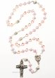 画像2: ロザリオ パール調クリア十字型珠 フランシスコ教皇十字架　ピンク　ご絵付き (2)