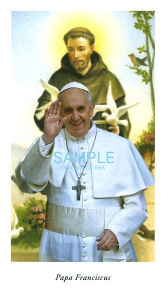 画像1: イタリア製　ご絵　教皇フランシスコ＆アシジの聖フランシスコ（裏面：白） (1)