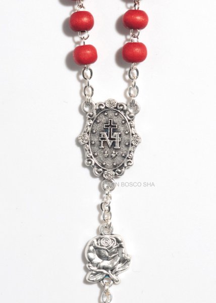 画像4: ロザリオ 木製珠 バラの香り付 ケース入り (4)