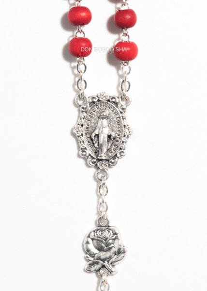 画像3: ロザリオ 木製珠 バラの香り付 ケース入り (3)