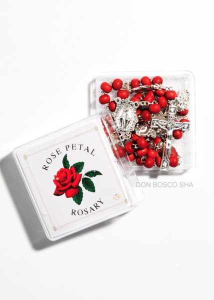 画像6: ロザリオ 木製珠 バラの香り付 ケース入り (6)