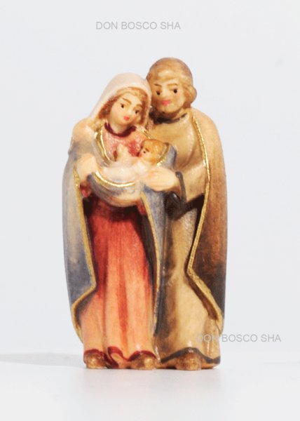 画像1: 木彫り　聖家族像　カラー 5cm (1)