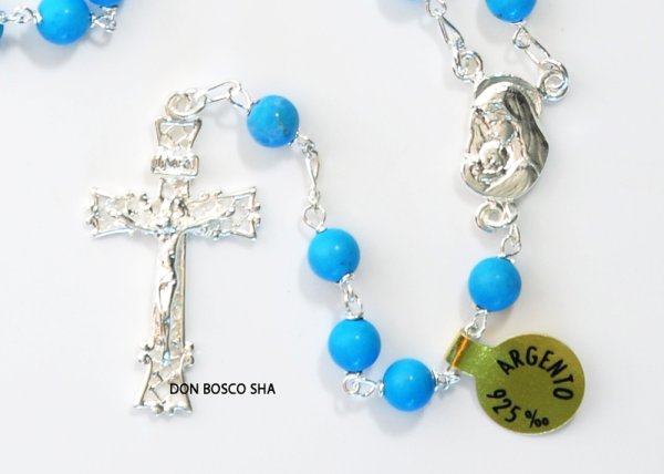画像2: ロザリオ　シルバー925＆ターコイズ　6mm珠【返品不可商品】※店頭在庫共有品 (2)