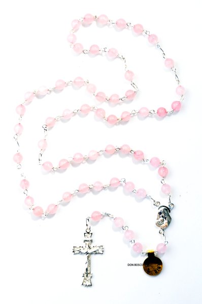 画像1: ロザリオ　シルバー＆ピンククオーツ　※店頭在庫残り一点 (1)