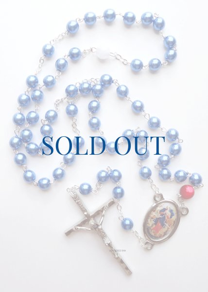 画像2: ロザリオ　結び目を解く聖母マリア　パール調　ブルー　NB (2)