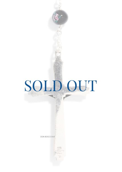 画像5: ロザリオ　シルバー925＆花柄ベネチアン珠　黒色 【返品不可商品】 (5)