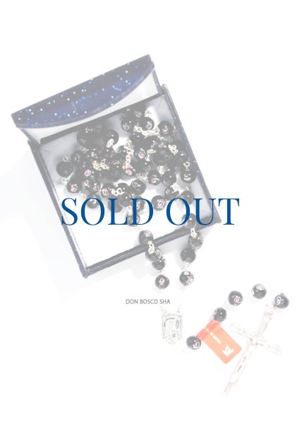 画像6: ロザリオ　シルバー925＆花柄ベネチアン珠　黒色 【返品不可商品】 (6)