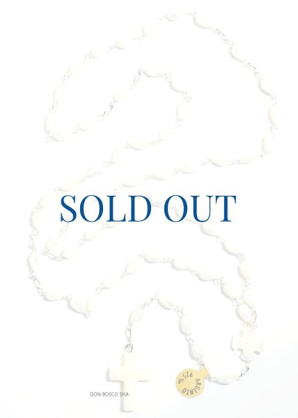 画像1: ロザリオ　シルバー925＆白蝶貝  涙型珠 【返品不可商品】　 (1)