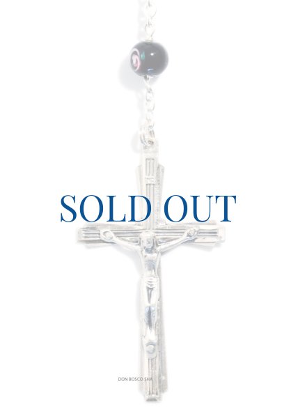 画像4: ロザリオ　シルバー925＆花柄ベネチアン珠　黒色 【返品不可商品】 (4)