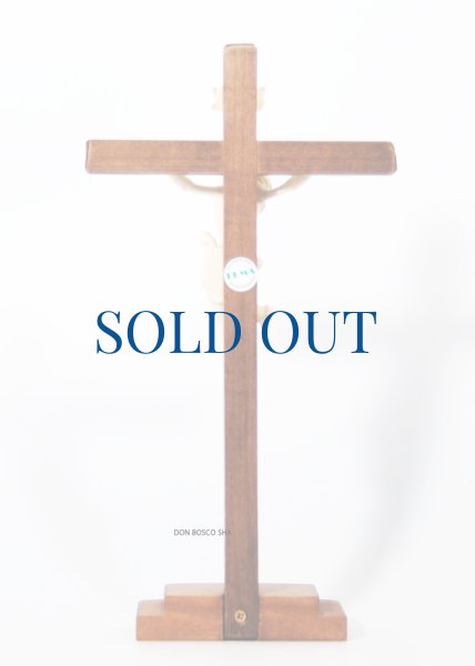 画像5: 木彫り 卓上十字架　白木 23cm (5)