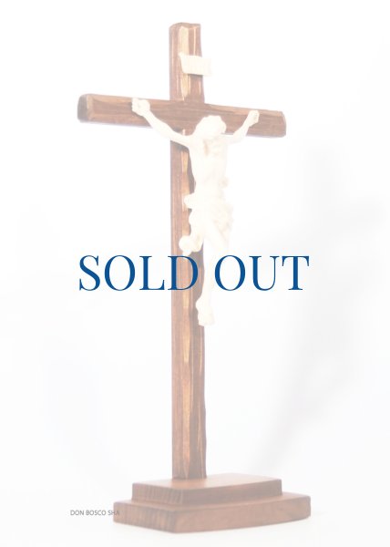 画像3: 木彫り 卓上十字架　白木 23cm (3)