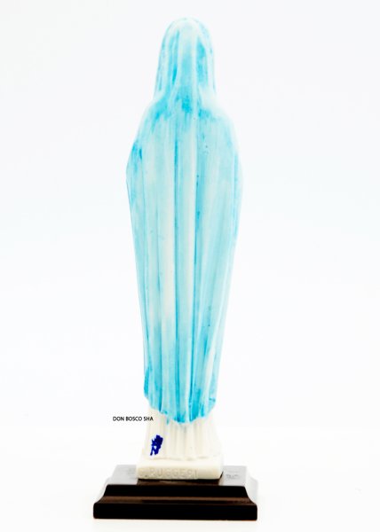 画像3: プラストマーブル製 地球を持つマリア像(木製台座)約19cm カラー (3)