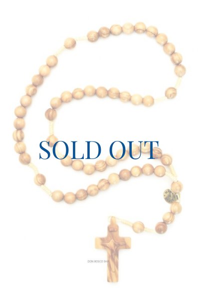 画像1: ロザリオ　紐編み　オリーブ木製 丸珠 10mm (1)