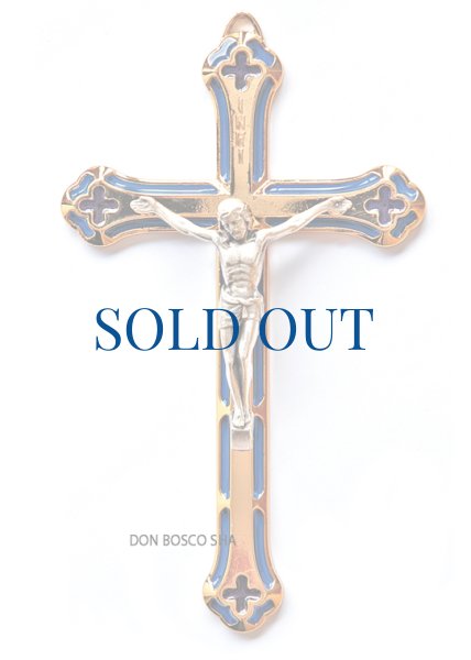 画像1: 壁掛け十字架　装飾　金色地　紫 13cm (1)