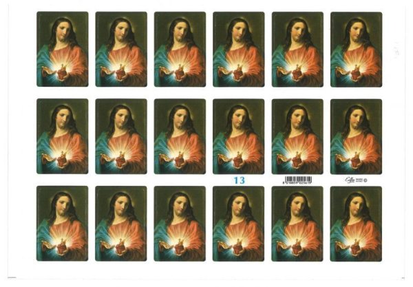 画像1: イタリア製シール　み心のイエス　13 (1)