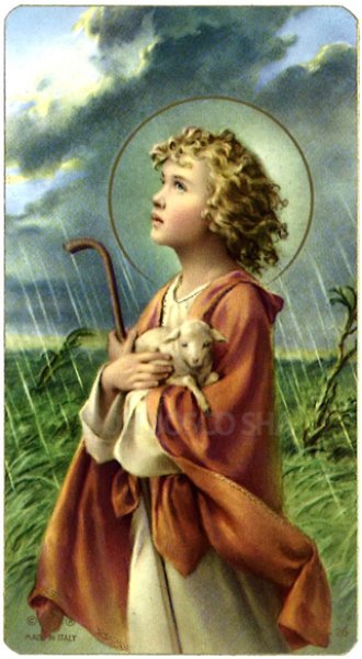 画像1: イタリア製　ご絵　少年の善き牧者キリスト (1)