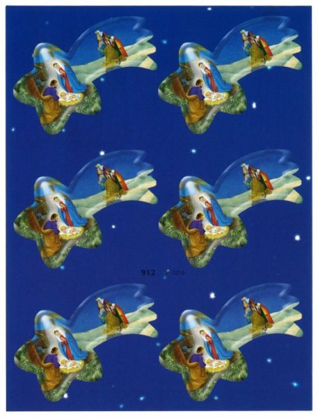 画像2: イタリア製クリスマスシール　流れ星型ご降誕　912 ※在庫僅少 (2)