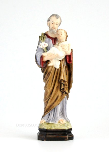 画像1: プラストマーブル製　聖ヨセフと幼子イエス　約15cm カラー (1)