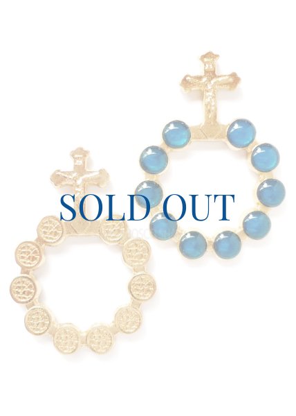 画像1: ★20％OFF★指ロザリオ　金+青　NB　※在庫僅少 (1)