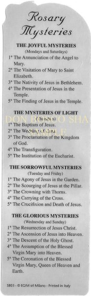 画像2: ★20％OFF★プラスチック製しおり　ロザリオの神秘 (2)