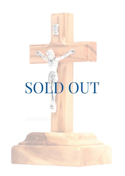 画像2: 卓上十字架　オリーブ製　約H9.7cm　※在庫僅少 (2)