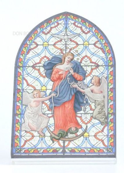 画像1: 卓上置物 ステンドグラス風　結び目を解く聖母マリア NB (1)