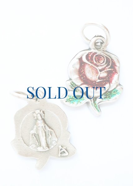 画像1: メダイ バラ型　無原罪の聖母　赤　 (1)