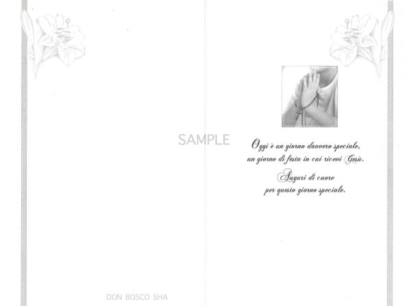 画像2: イタリア製二つ折りカード　初聖体男の子　34.2140-2 (2)