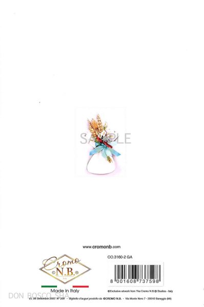 画像3: イタリア製二つ折りカード　初聖体水色　CO.3160-2GA (3)