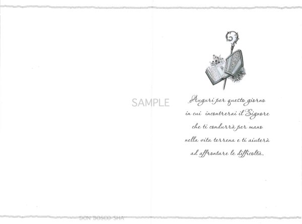 画像2: イタリア製二つ折りカード　堅信ブルー 21.0280-2 (2)