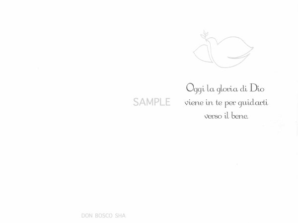 画像2: イタリア製二つ折りカード　堅信ハトグリーン　34.2168-4 (2)