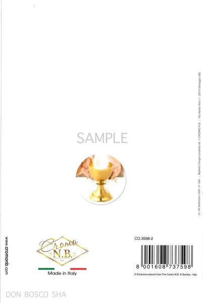 画像3: イタリア製二つ折りカード　初聖体　カリスとホスチア　CO.3598-2 (3)