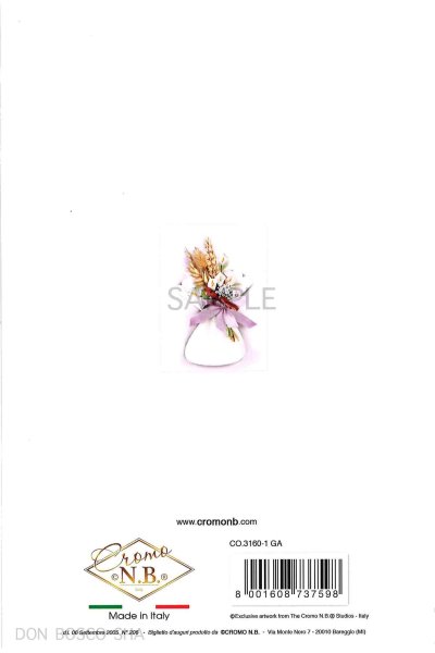 画像3: イタリア製二つ折りカード　初聖体ピンク　CO.3160-1GA　 (3)