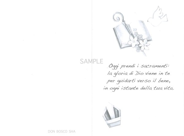 画像2: イタリア製二つ折りカード　堅信　21.0357-1 (2)