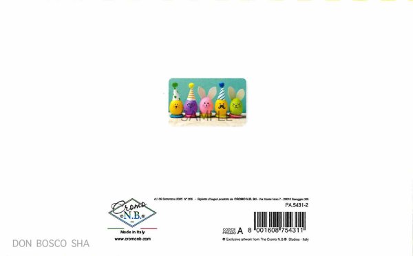 画像3: 二つ折りイースターカード(小) たまごうさぎ PA.5431-2 ※在庫僅少 (3)